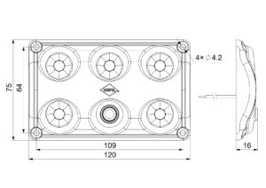 Lampa oświetlenia wnętrza LWD 2153/CZ