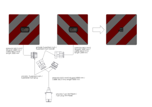 Zestaw lamp diodowych 12/24 V z tablicą ponadgabarytową ZPR 3020 (8.2.2) – złącza Superseal